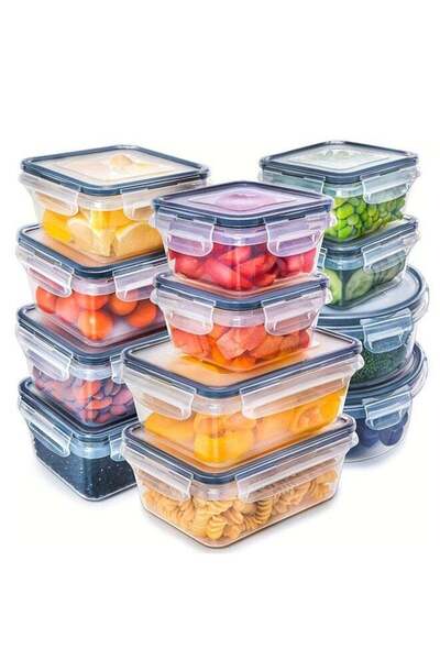 Generic HAWAWA 12 PCS Plastic Food Storage Containers with Lids, 11.8 Oz - 33.8 Oz, Leak-Proof Kitchen Stor