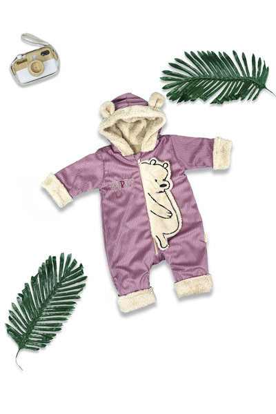 Nehad Bebe Baby Girl Welsoft Jumpsuit with Teddy Bear Accessory