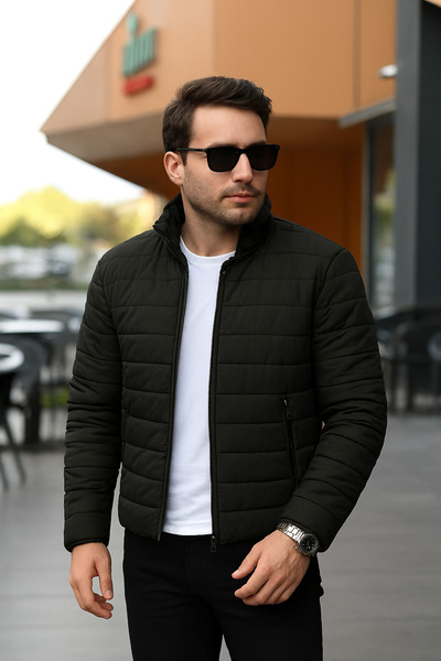 Gameyal Unisex Black Quilted Inflatable Coat