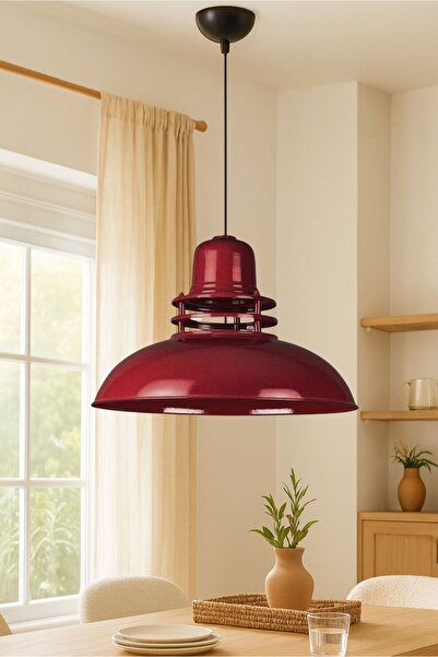 HOMİNG Vine Red Şarap Rengi Büyük Boy Endüstriyel Metal Sarkıt 242211