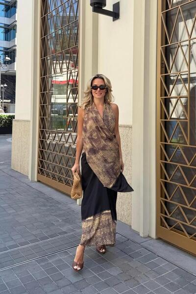 Laluvia Ασύμμετρο φόρεμα με γιακά με ντραπέ