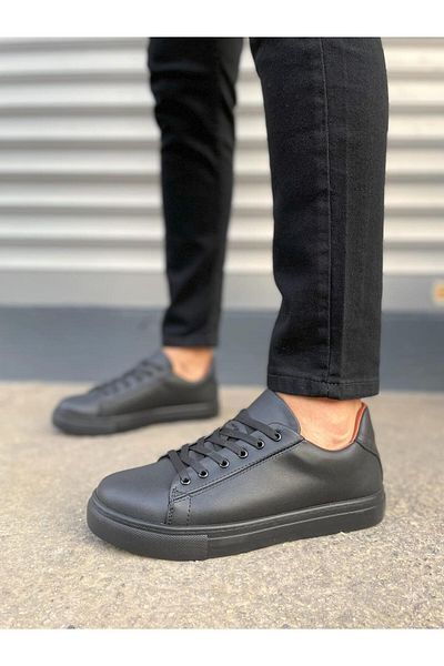 MELAMS Flame Lace-Up Skin Men's Casual Sneaker Shoes - Jy - Jy Cst - Black