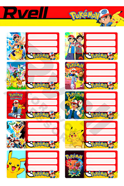 MKARAKAN ETICHETĂ NAMĂRITĂ RVELL CU MOTIV POKEMON 20 BUC 013