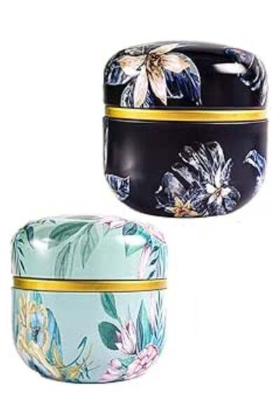 Generic Metal Empty Tins Box, Round Gift Candy Loose Tea Storage Organizer Fl...