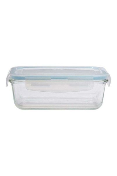 Generic Boro Pro Rectangular Food Storage Container With Lid Blue/Clear 840ml