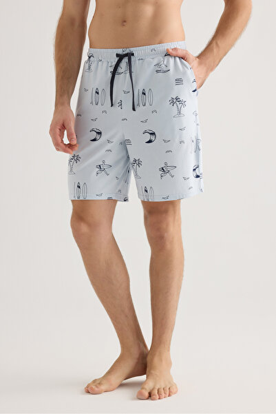 Syah Erkek Pamuklu Cepli Şort Pijama Altı