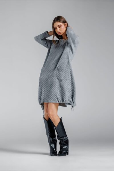 RVL Rochie gri asimetrica