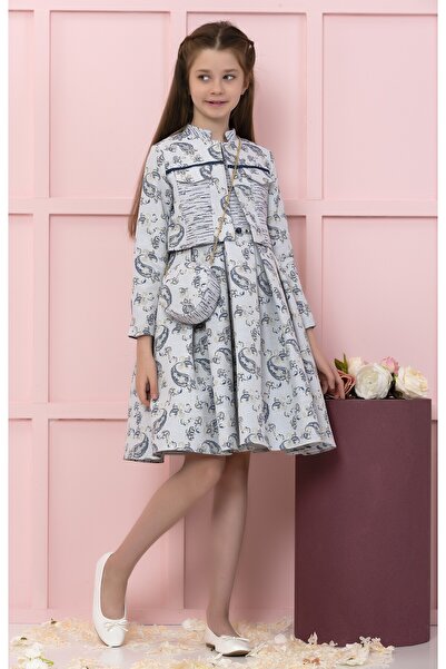 SÜSLÜ PİNK KİDS KIZ ÇOCUK CEKETLİ ABİYE ELBİSE