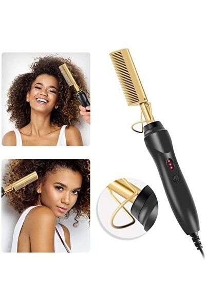 Generic 2 in 1 Hair Comb Straightener Curler Wet Dry Hot Heating Styling Comb Electric Flat Iron Straighteni