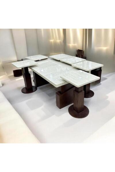 Generic Tables with Marble Alternative, Set of 6