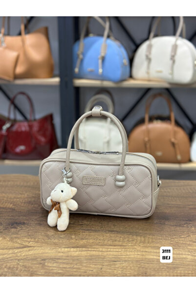 VICTORIA SHINE Quilted Detail and Charmly Hand and Shoulder Bag 3111 - Beige