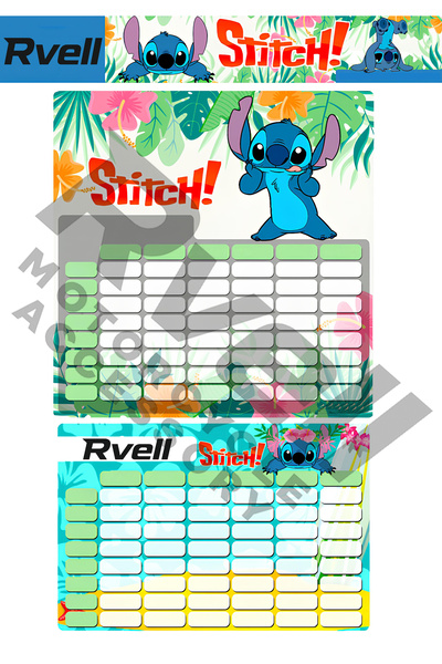 MKARAKAN STICKER DE PLANIFICARE A LECȚIILOR RVELL ALBASTRU DRĂGĂ LUNA persona...