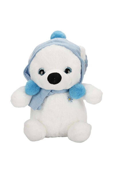 paraply Şapkalı ve Atkılı Peluş Kutup Ayısı 30cm S00004773 Kız Çocuk Erkek Ço...