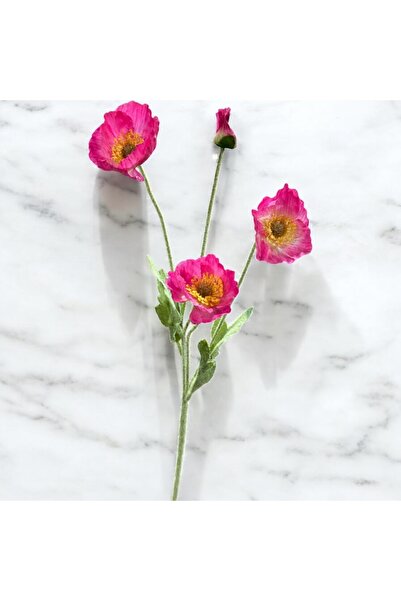 Lilac Home Yapay Çiçek 4’lü Gelincik Dalı 60 Cm Pembe