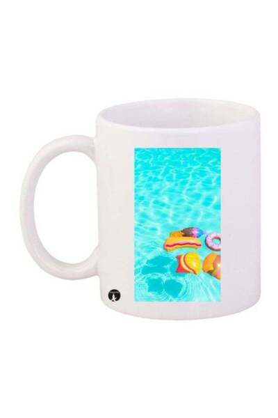Generic Pool Printed Mug White/Blue/Yellow