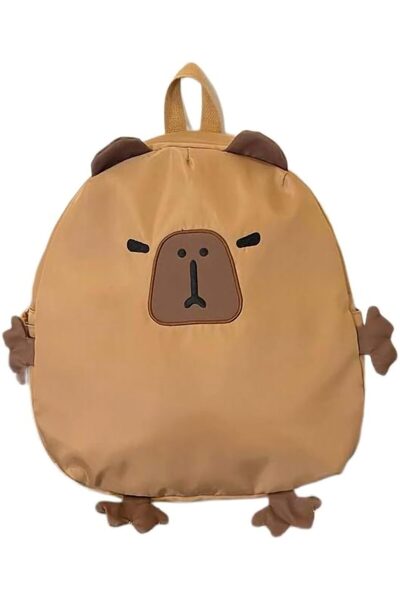miraza Capybara Large Backpack, 4 Compartments, Waterproof Material, for School, Kindergarten, 38x33x11 cm