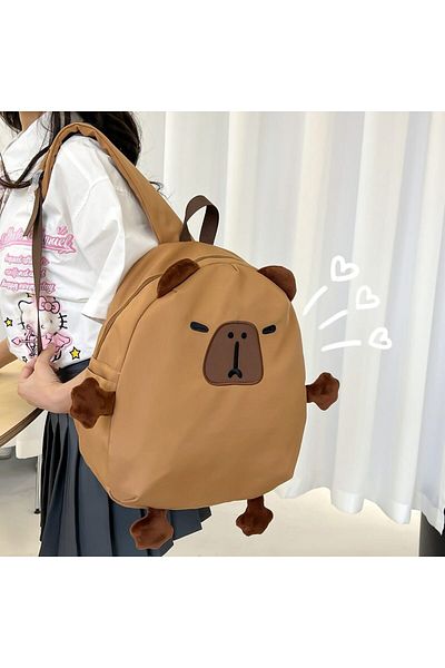 miraza Capybara Large Backpack, 4 Compartments, Waterproof Material, for School, Kindergarten, 38x33x11 cm