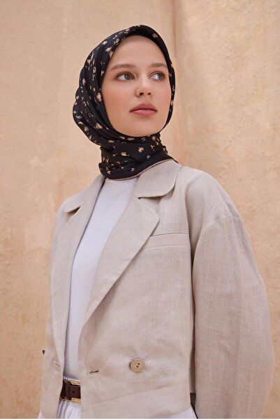 Belli Tivil Pure Silk Scarf 4126 - 33 Μαύρο Μικτό Σχέδιο