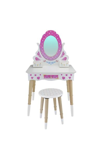 NEWBRENDHOME Öğretici Eğitici Oyuncaklar ÇG68 Okutan, Ahşap Çocuk Makyaj Masa...