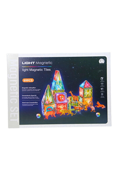Gülce Design Girls' Toy Boys' Toy Magnetic Tiles Light Version 89 Pieces Educational Toys