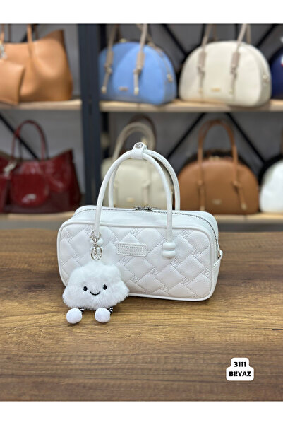 VICTORIA SHINE Quilt Detail and Charmly Hand and Shoulder Bag 3111 - White