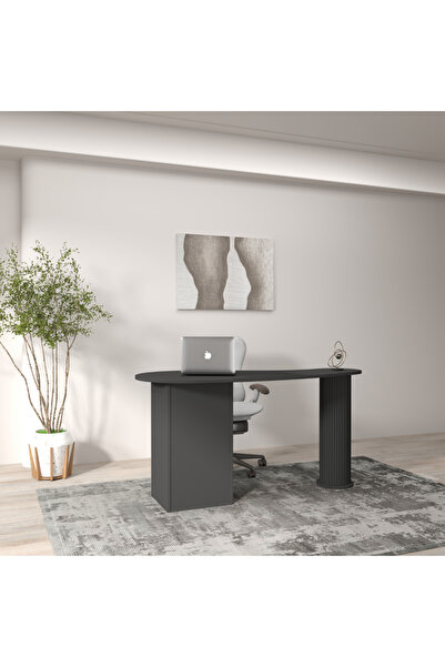 klubeconcept Bohem %100 MDF Oval Tasarım Ofis ve Çalışma Masası 120 cm