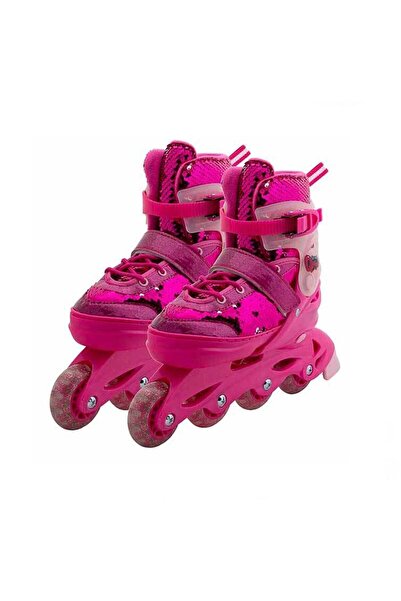 paraply Rising Sports Inline 4 Teker Paten Pembe Payetli Kız Çocuk Erkek Çocu...