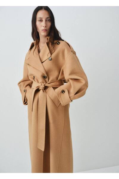 MANGO Woman Kruvaze yün palto