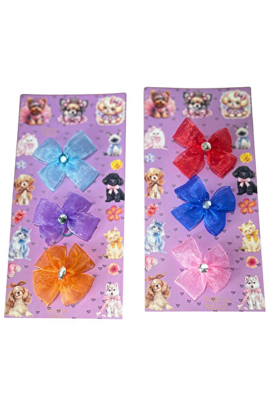 Hubjua Royal Cat Dog Elastic Stone Buckle Stylish Design 6 Pieces in Mixed Colors