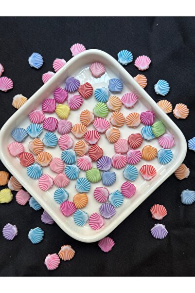 Bijumix Aksesuar 65 Adet Deniz Kabuğu Karışık Renkli Plastik Boncuk