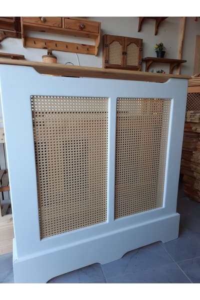 handwood Ahşap Petek Önü Kapama Dresuar Tamamı Çam Ağacından Hasır Hazeranlı