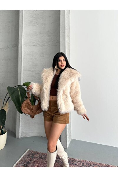 MVK GİYİM Şal Yaka Suni Kürk