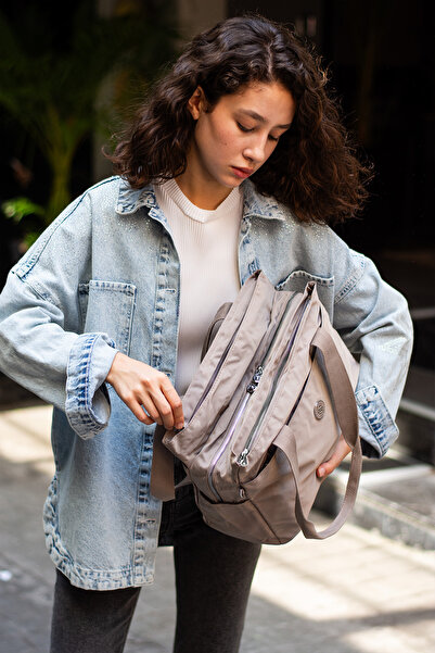 Sanmorris Şık ve Modern Büyük Boy - Bol Bölmeli Kadın El ve Omuz Çantası Spor...