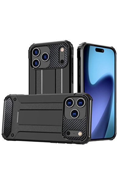 Techsuit Carcasă hibridă Armor pentru iPhone 17 Pro Max, neagră