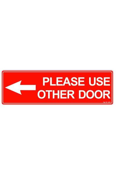 Generic Rubik Please Use Other Door Self Adhesive Sign Sticker 23x7cm, Removable Weather Resistant Reflecti
