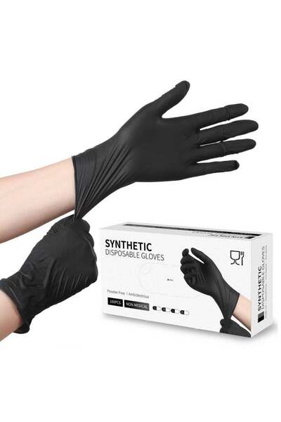 Generic MileMelo 100Pcs Gloves Disposable Nitrile Latex & Powder Free Gloves, Textured, Mechanic Wearing, C