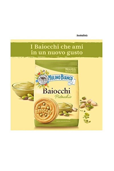 Mulino Bianco Biscuiți Baiocchi cu cremă de fistic, Mulino Bianco, 240 g