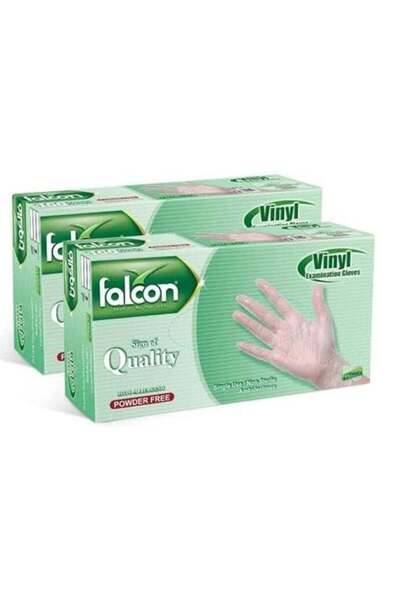 Generic Falcon Pack of 2 Vinyl Gloves - Clear Powder Free-Small size