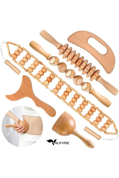valkyrie 6'lı Medikal Ahşap Maderoterapi Masaj Seti Vücut Şekillendirme & Der...