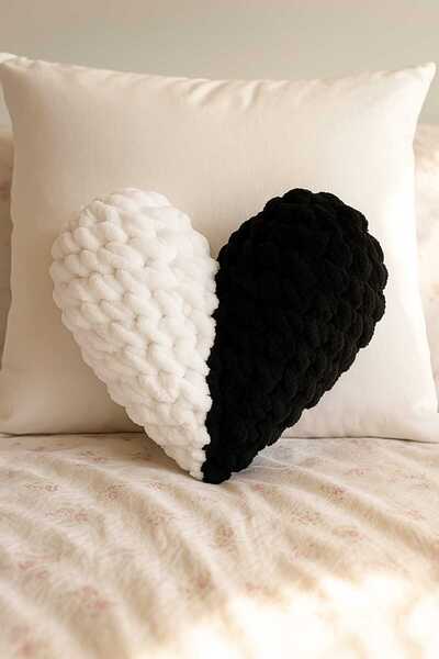 NURDAY Puffy Heart Pillow Valentine's Gift Fan Pillow Besiktas Fan Pillow