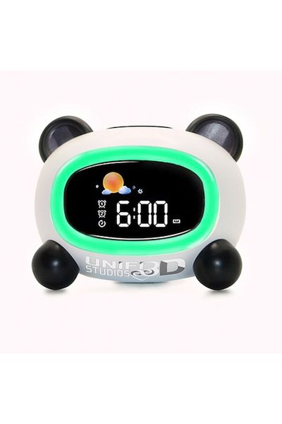 Unified Studios Panda Clock with Alarm for Kids with Night Light and Ambient Sounds, the Perfect Sleep Trainer