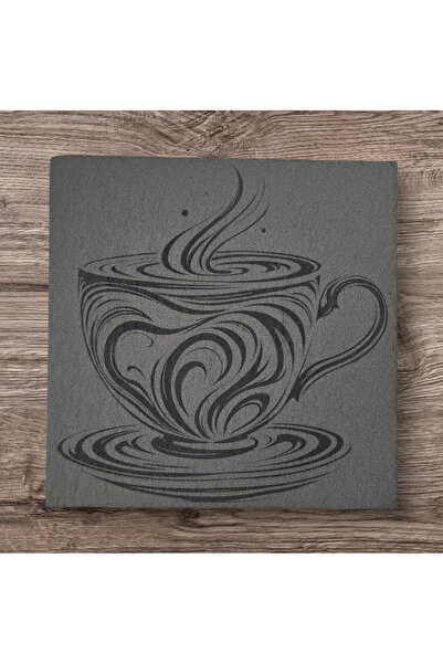 3DCrafting Suport de ceașcă din ardezie, set de 4 bucăți