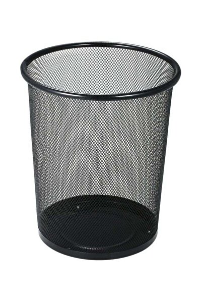 Generic سلة مهملات معدنية شبكية كبيرة باللون الأسود 7.5 × 9 × 10.6 بوصة