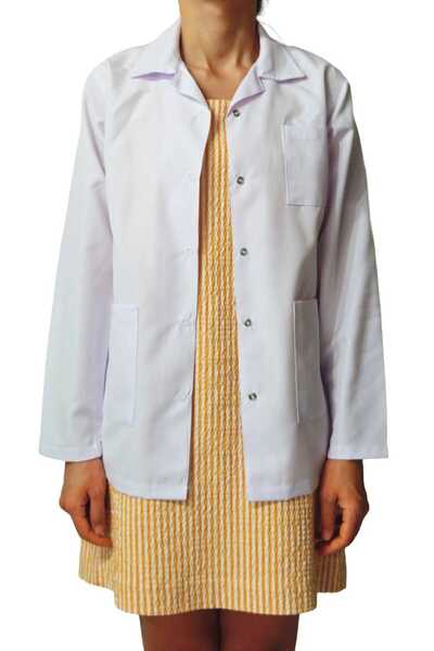 Ant Rotagrup Üniforma ve İş Elbiseleri Women's White Classic Collar Short Length Teacher Apron Doctor Apron Laboratory