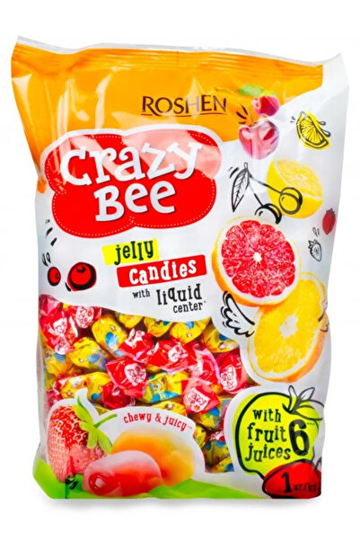 Roshen Bomboane gumate mix, cu umplutură de fructe, Crazy Bee Fruity, 1 kg