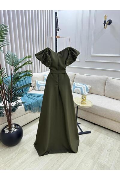 Generic Elegant Embroidered Evening Dress - Green