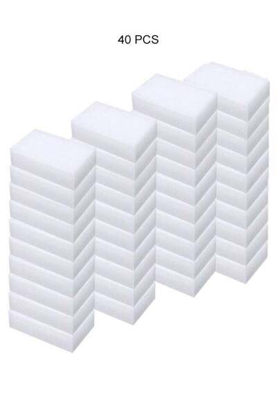 Generic ZCM-HAPPY 40-Piece Magic Sponge Cleaner White
