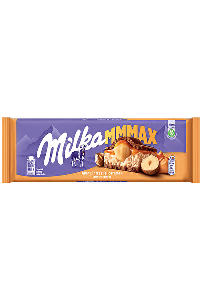 Milka ciocolată cu lapte, caramel și alune întregi, 300g
