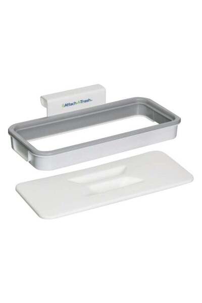 Generic Hanging Trash Bag Holder With Lid White/Grey 20cm