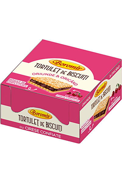Boromir Biscuiți Tortulet cu cireșe, cutie 44 buc x 50 g,